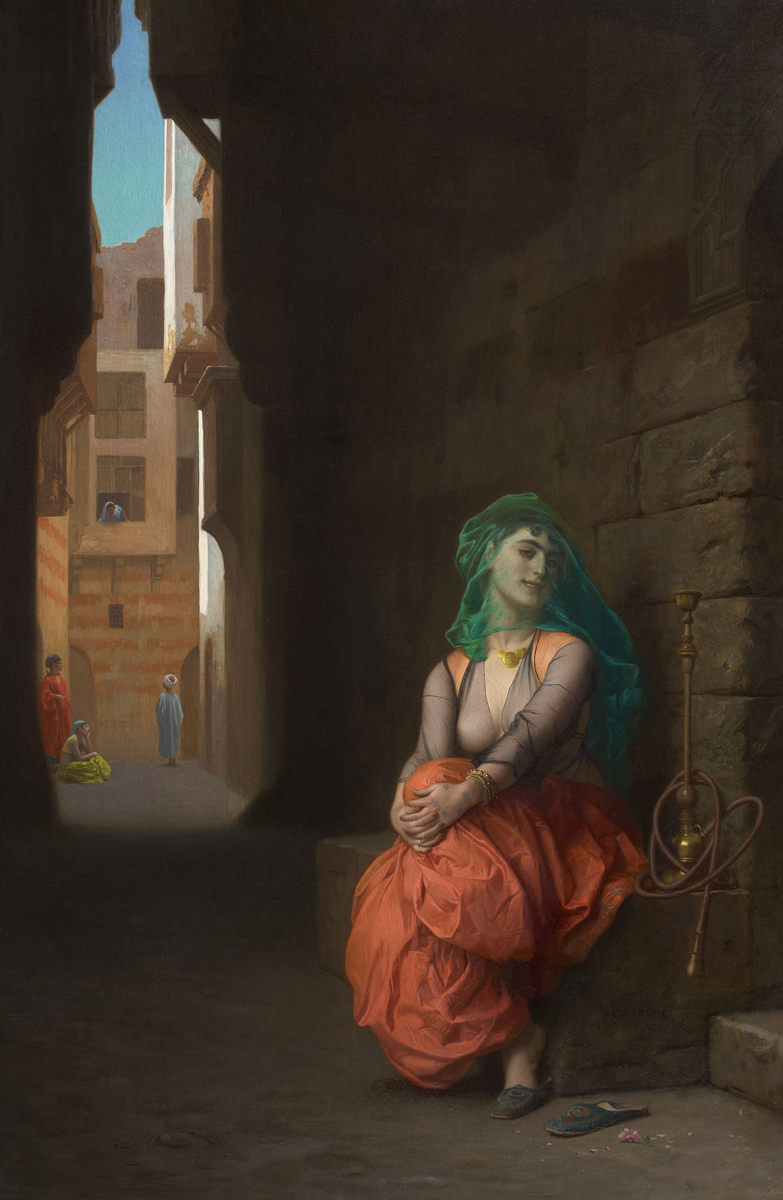 Young Oriental with nargile