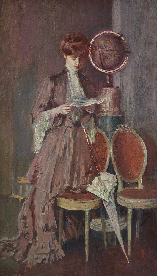 Mme Helleu lisant debout